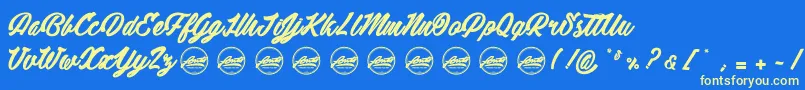 Detective Bildo PersonalUseOnly Font – Yellow Fonts on Blue Background