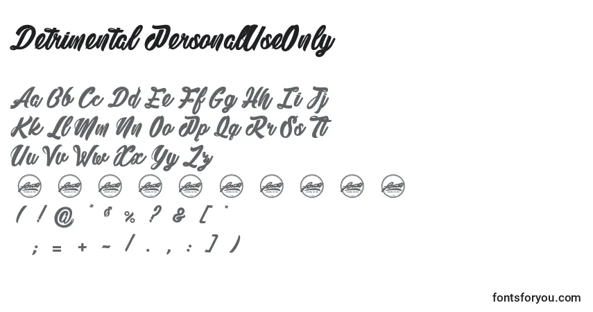 Detrimental PersonalUseOnly Font – alphabet, numbers, special characters