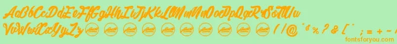 Detrimental PersonalUseOnly Font – Orange Fonts on Green Background