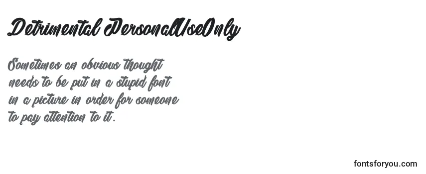 Schriftart Detrimental PersonalUseOnly