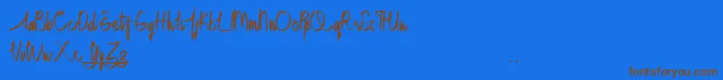 Dettallia Personal Use Only Font – Brown Fonts on Blue Background