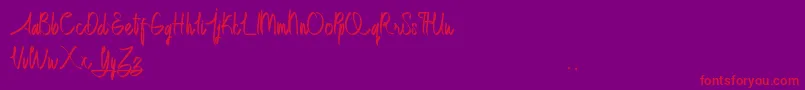 Dettallia Personal Use Only-Schriftart – Rote Schriften auf violettem Hintergrund