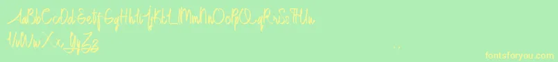 Dettallia Personal Use Only Font – Yellow Fonts on Green Background