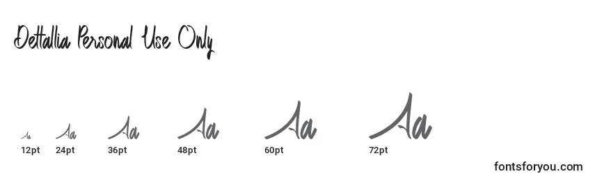 Dettallia Personal Use Only Font Sizes