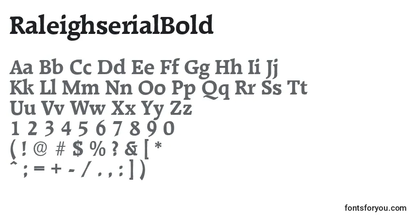 Czcionka RaleighserialBold – alfabet, cyfry, specjalne znaki