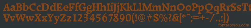 Шрифт RaleighserialBold – коричневые шрифты на чёрном фоне