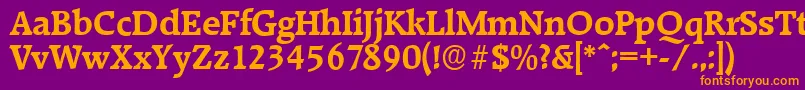 RaleighserialBold Font – Orange Fonts on Purple Background