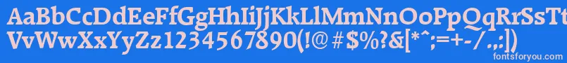 RaleighserialBold Font – Pink Fonts on Blue Background