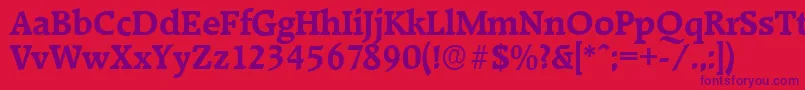 RaleighserialBold Font – Purple Fonts on Red Background