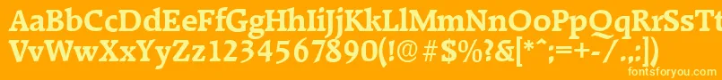 フォントRaleighserialBold – オレンジの背景に黄色の文字