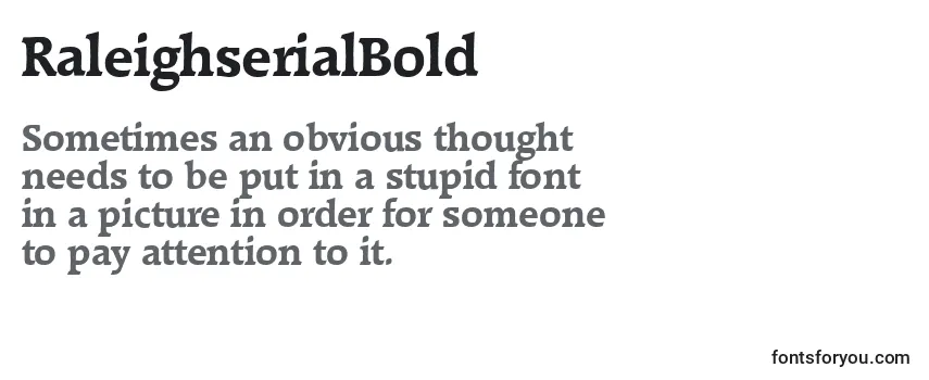 Review of the RaleighserialBold Font