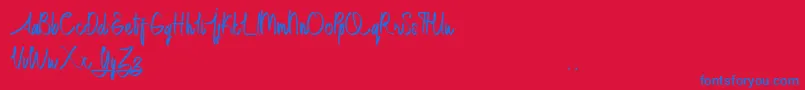 Dettallia Personal Use Only Font – Blue Fonts on Red Background