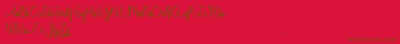 Dettallia Personal Use Only Font – Brown Fonts on Red Background