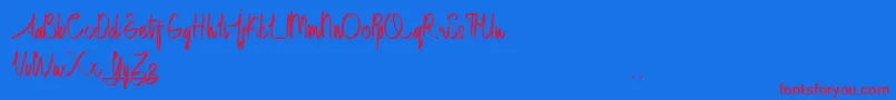 Dettallia Personal Use Only Font – Red Fonts on Blue Background