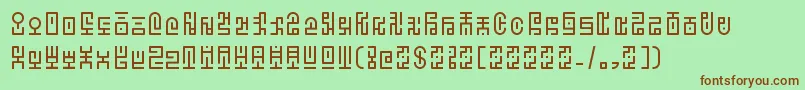 Deus Antics Mac Font – Brown Fonts on Green Background