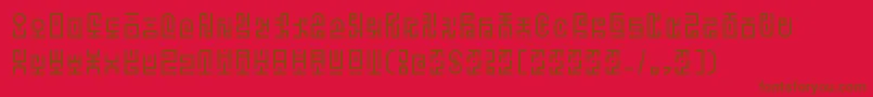 Weitere Informationen zur Deus Antics Mac-Schriftart Deus Antics Mac-Schriftart – Braune Schriften auf rotem Hintergrund