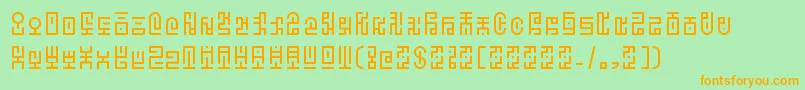 Deus Antics Mac Font – Orange Fonts on Green Background