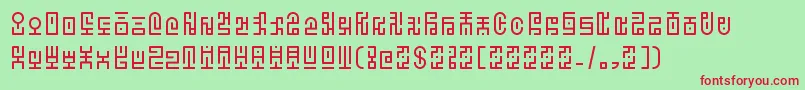 Deus Antics Font – Red Fonts on Green Background