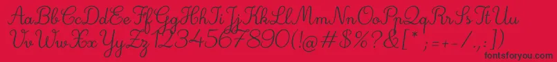 Deuxieme Rang Italic Font – Black Fonts on Red Background