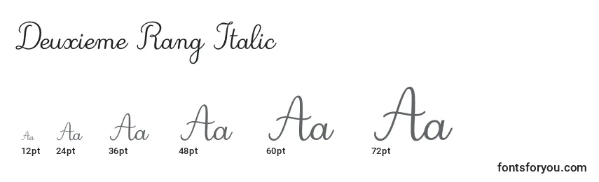 Размеры шрифта Deuxieme Rang Italic