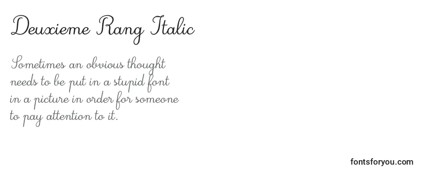 Deuxieme Rang Italic Font