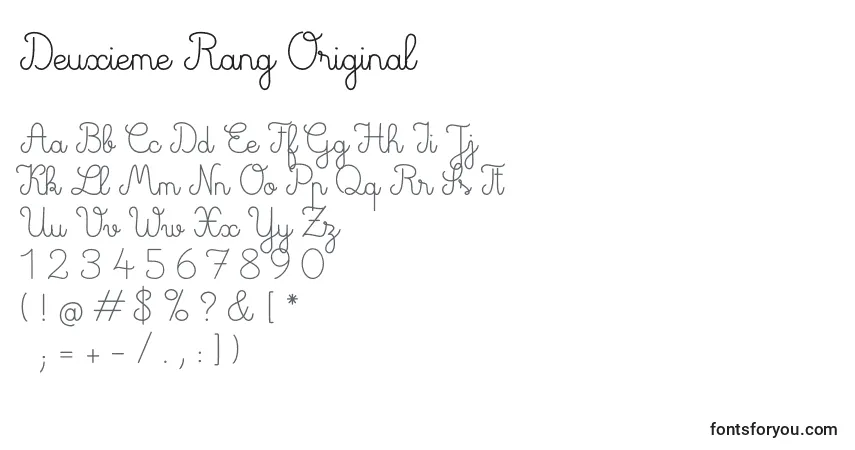 Шрифт Deuxieme Rang Original – алфавит, цифры, специальные символы