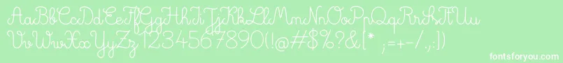 Deuxieme Rang Original Font – White Fonts on Green Background