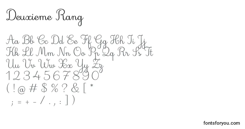 Шрифт Deuxieme Rang – алфавит, цифры, специальные символы