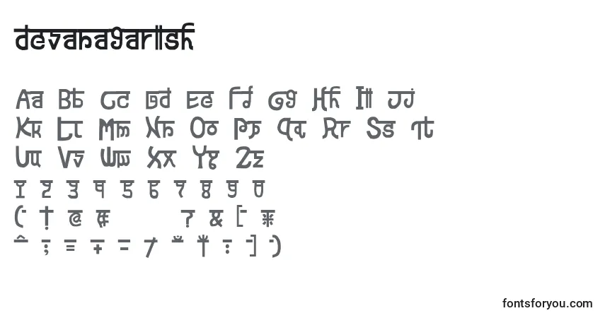 A fonte Devanagarish (124986) – alfabeto, números, caracteres especiais