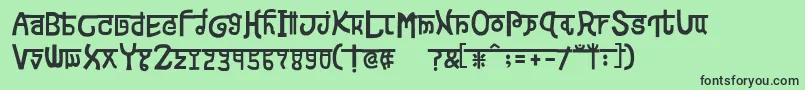 フォントdevanagarish – 緑の背景に黒い文字