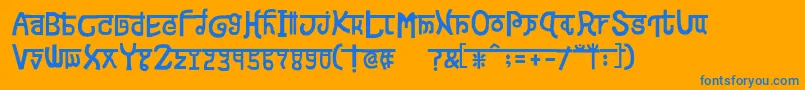 devanagarish Font – Blue Fonts on Orange Background