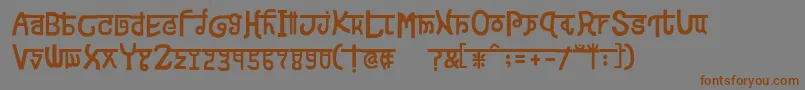 フォントdevanagarish – 茶色の文字が灰色の背景にあります。