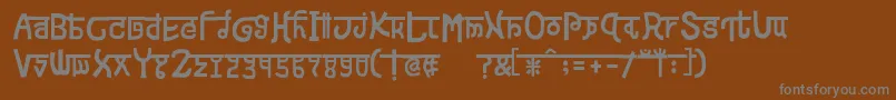 フォントdevanagarish – 茶色の背景に灰色の文字