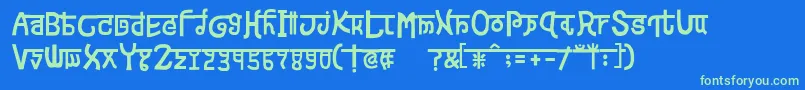 devanagarish Font – Green Fonts on Blue Background