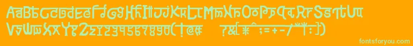 devanagarish Font – Green Fonts on Orange Background