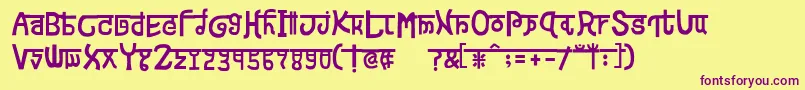 devanagarish Font – Purple Fonts on Yellow Background