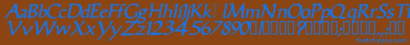 VicisskBolditalic Font – Blue Fonts on Brown Background