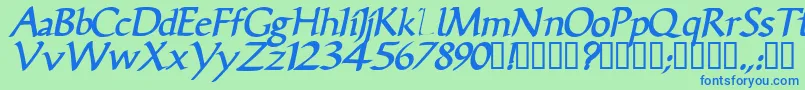 VicisskBolditalic Font – Blue Fonts on Green Background