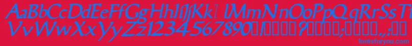 VicisskBolditalic Font – Blue Fonts on Red Background