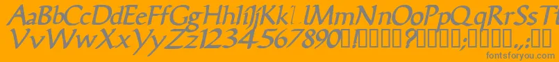 VicisskBolditalic-Schriftart – Graue Schriften auf orangefarbenem Hintergrund