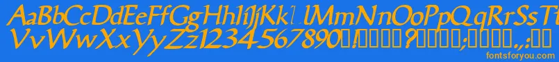 VicisskBolditalic Font – Orange Fonts on Blue Background