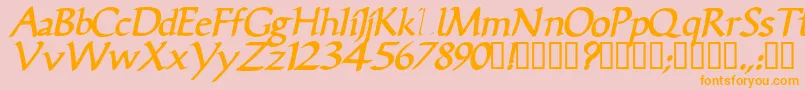 VicisskBolditalic Font – Orange Fonts on Pink Background