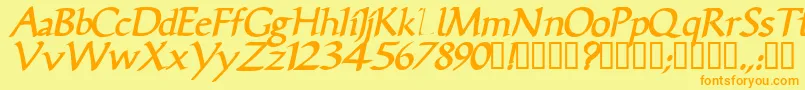 VicisskBolditalic Font – Orange Fonts on Yellow Background