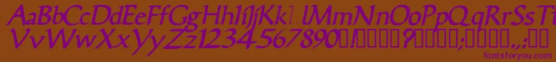 VicisskBolditalic Font – Purple Fonts on Brown Background