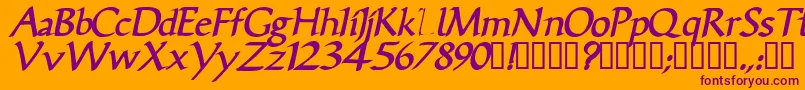 VicisskBolditalic Font – Purple Fonts on Orange Background