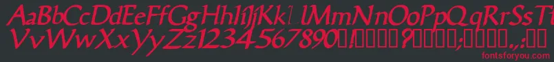VicisskBolditalic-Schriftart – Rote Schriften auf schwarzem Hintergrund