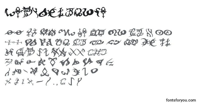 Шрифт Devilstongue – алфавит, цифры, специальные символы