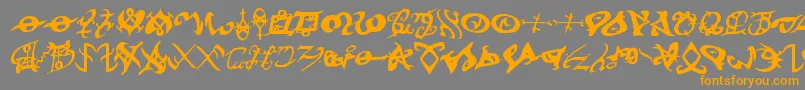 devilstongue Font – Orange Fonts on Gray Background