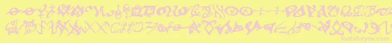 devilstongue Font – Pink Fonts on Yellow Background