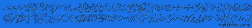 devilstongue3d Font – Black Fonts on Blue Background